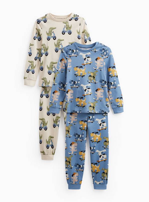 Transport Animals Prints Pyjamas 2 Pack 2-3 years